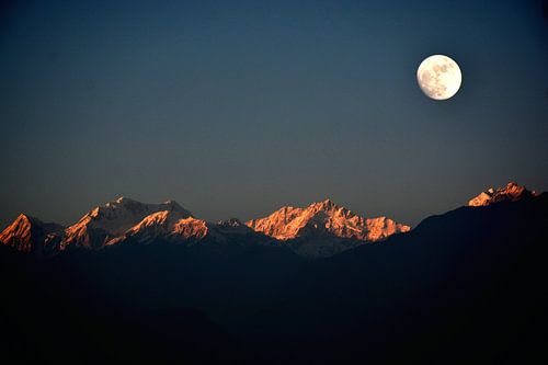 India - Sikkim, zonsondergang bij Pelling