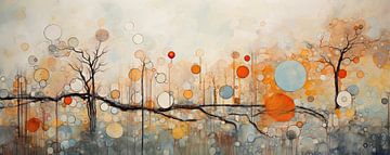 Terre d'automne rêveuse | Art abstrait d'automne sur Peinture Abstraite