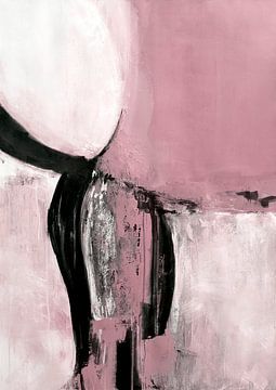 roze zwart abstract van Ela Szczepaniak
