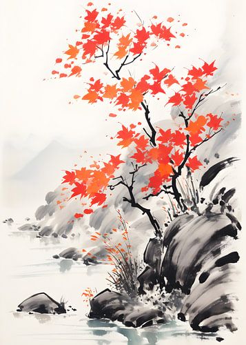 Japanse bloemen in het meer