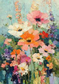 Bunte Wildblumen im Impasto-Stil von Niklas Maximilian
