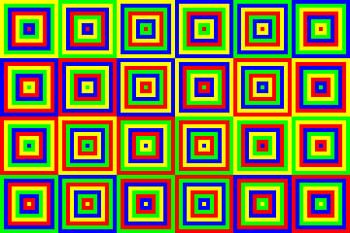 6 permutations each with center red, green, blue and yellow | ID=15 | V=09