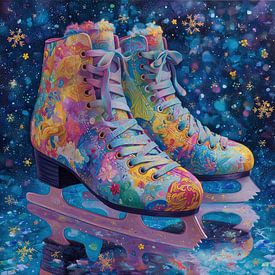 Flowers Skating | Flowers Skating Night von ARTEO Gemälde