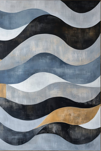 Moderne abstrakte Landschaft mit Wellenlinien