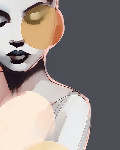 Modern en abstract geïllustreerd portret