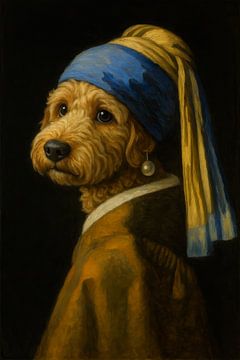 Hond met de Parel – Een Speelse Ode aan Vermeer van But First Framing