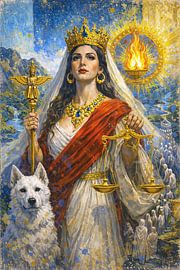 Peinture représentant la déesse perse Daena. sur Johannes