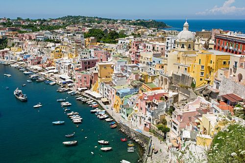 Italië, het eiland Procida voor de kust van Napels