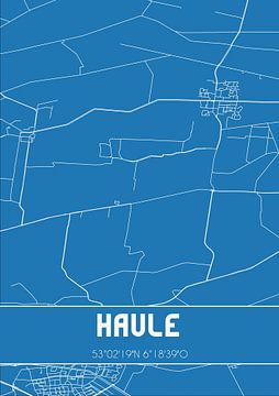 Blauwdruk | Landkaart | Haule (Fryslan) van Rezona