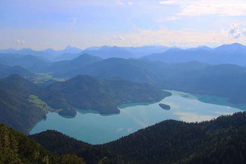 Uitzicht op Walchensee van Ines Porada