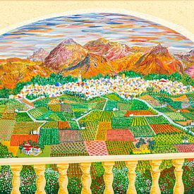 Painting Pego Valley Costa Blanca by Ton van Breukelen