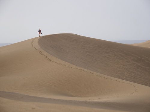 Fotograf in den Dünen von Maspalomas