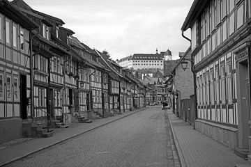 The Niedergasse in Stolberg/Harz with a view of the castle by t.ART