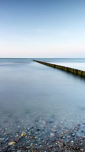 Un épi silencieux sur une plage de galets