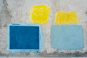 Abstracte geometrische vormen Blauw Geel I Reis Fotografie