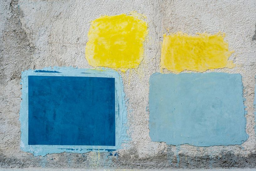 Abstract Geometric Shapes Blue Yellow I Travel Photography by Lizzy Komen