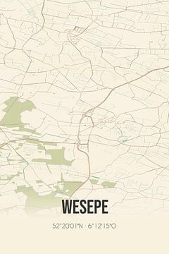 Vintage map of Wesepe (Overijssel) by Rezona