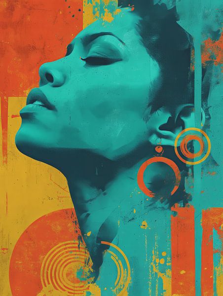 Vintage soul - Sensual face between warm and cold colours by MArt