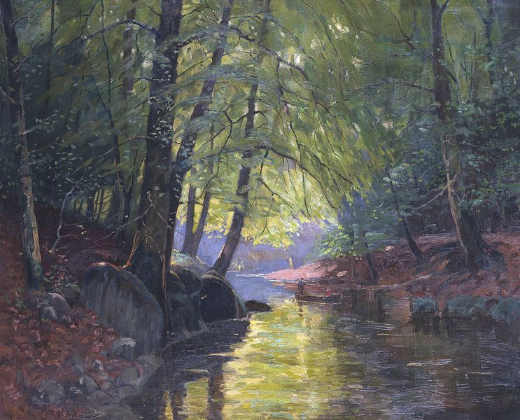 Kahnpartie im Spreewald, EDWARD THEODORE COMPTON, Um 1910 von Atelier Liesjes