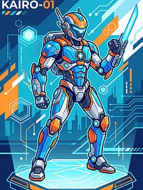 Affiche du robot futuriste Kairo 01 sur Bovi Okta
