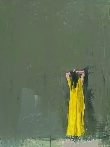 Luminous Solitude in a Yellow Dress