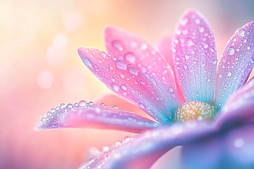 Delicate blossom with water droplets