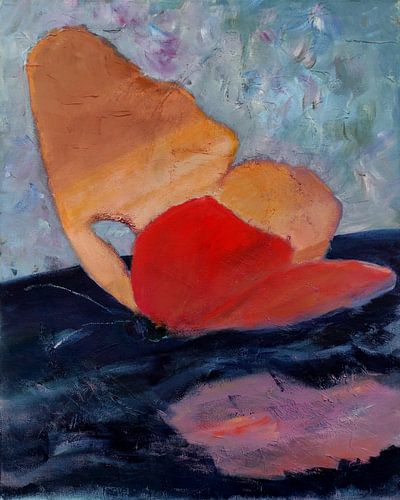 Ein fliegender Schmetterling