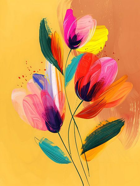 Colourful Abstract Flowers by Gypsy Galleria
