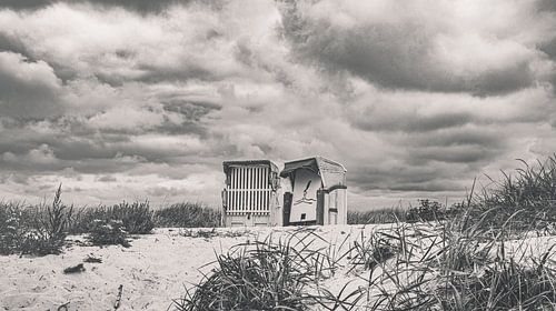 Strandstoel aan de Noordzeekust in het mooie Cuxhaven