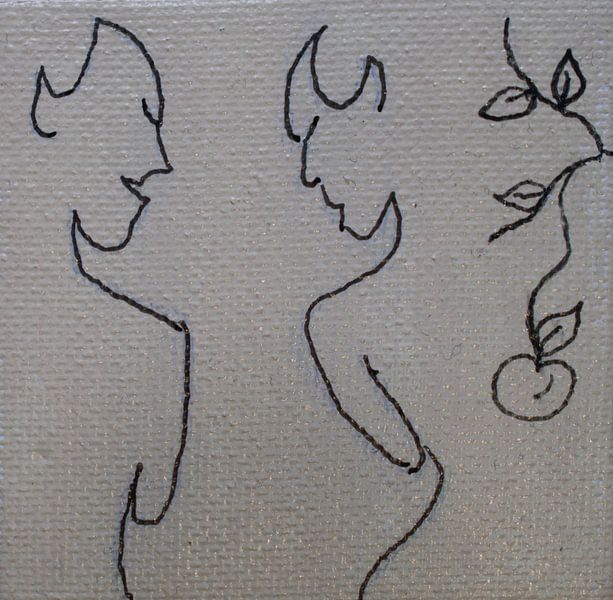 Mini canvas Adam en Eva von Angelique van 't Riet