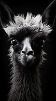 Dierenportret in zwart-wit minimalistische wildlife kunst