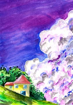 Lila Himmel und Wolken von ZeichenbloQ