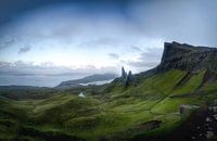 Zonsondergang in de buurt van de Old man of Storr op de Isle of Kye Schotland