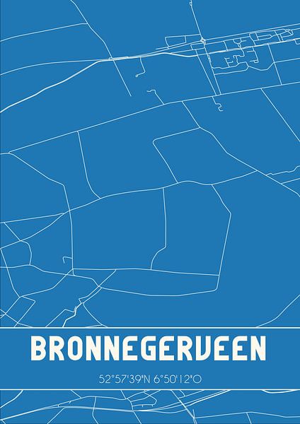 Blueprint | Map | Bronnegerveen (Drenthe) by Prints of Place