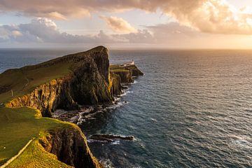 Neist Point in de ondergaande zon
