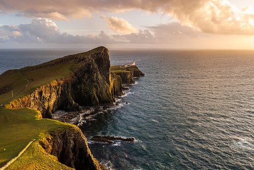 Neist Point in de ondergaande zon