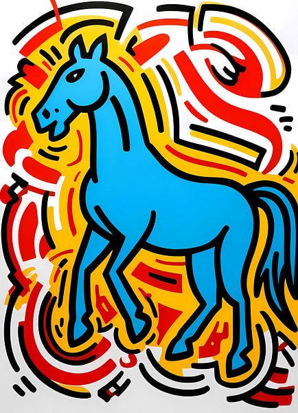 Colourful abstract horse design by Imperial Art House