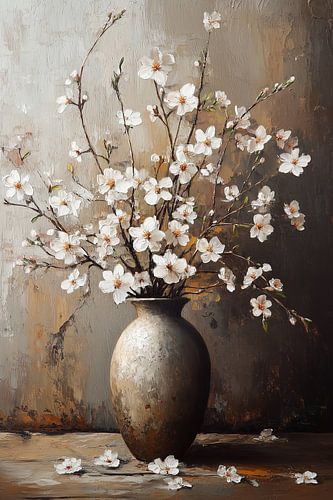 Kersenbloesems op aardetinten