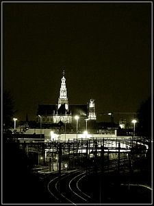 Vue de la gare de Spaarnwoude vers Haarlem (2021 02 04)