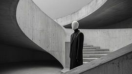 Personnage sans visage dans un panorama moderne sur TheXclusive Art