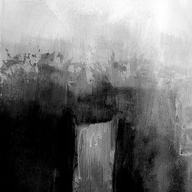 Black and White  Gray Abstract Print by Ela Szczepaniak