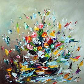 Colorful Flowers van Gena Theheartofart