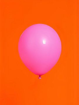 Roze ballon houdt van oranje van Kim Karol / Ohkimiko