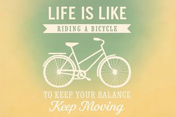 Vintage-Fahrrad mit inspirierendem Text von Imperial Art House