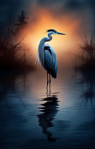 Fischreiher am See von fernlichtsicht