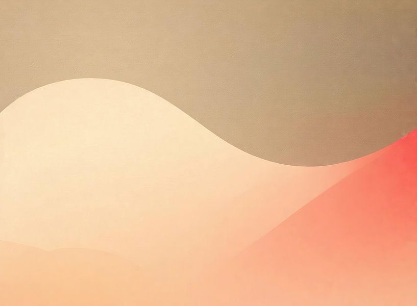 Salmon pink Flowing Lines by Modern Collection