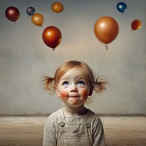 Lustiges surreales Kinderporträt