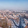 Aerial panorama of Simpelveld in the snow by John Kreukniet