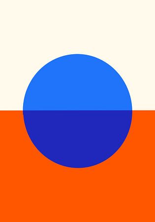 Cirkel met vierkant kleur en vormstudie van Raymond Wijngaard