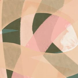 Abstrakte Malerei in Rosa und Grün von Dina Dankers